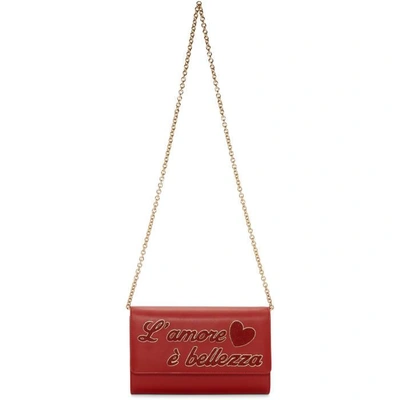 Shop Dolce & Gabbana Dolce And Gabbana Red Lamore E Belezza Chain Bag In 8m307 Red