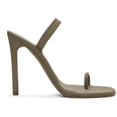 Shop Yeezy Taupe Sling Back Sandals In Cobblestone