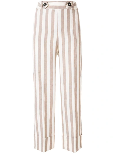 cropped striped wide-leg trousers