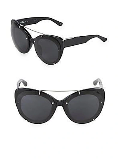 Shop 3.1 Phillip Lim 55mm Butterfly Sunglasses In Black Silver