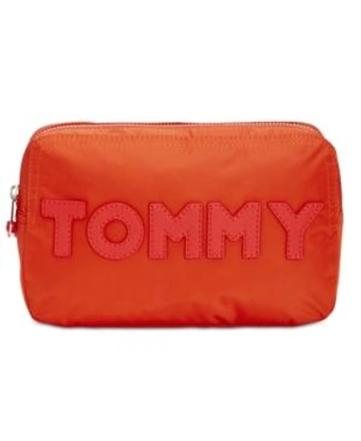 Shop Tommy Hilfiger Small Nylon Pouch In Fiesta/silver