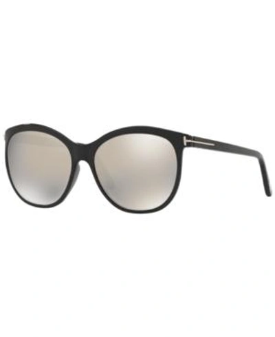 Shop Tom Ford Sunglasses, Ft0568 57 In Black/grey Mirror