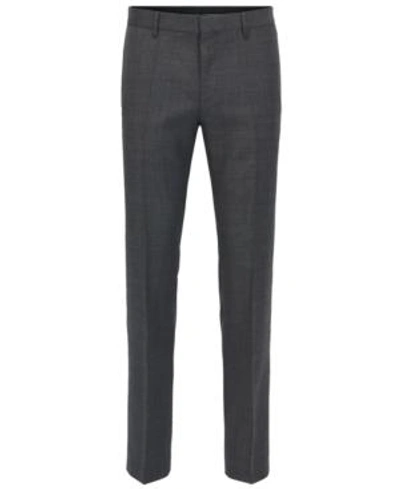 Shop Hugo Boss Boss Men's Slim-fit Piped Virgin Wool Dress Pants In Opengrey