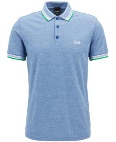 Shop Hugo Boss Boss Men's Regular/classic-fit Cotton Polo In Blue