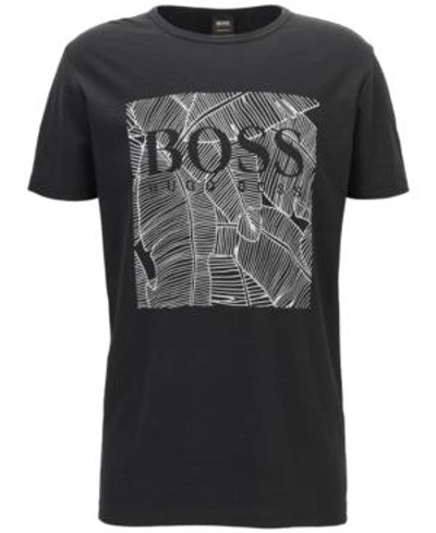 Shop Hugo Boss Boss Men's Graphic Cotton T-shirt In Black