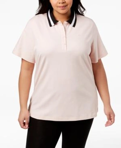 Shop Calvin Klein Performance Plus Size Polo In Seashell