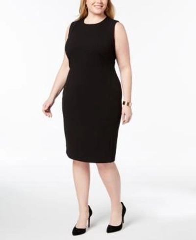Shop Calvin Klein Plus Size Sheath Dress In Black