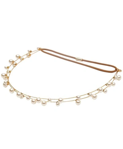 Shop Jennifer Behr Gold-plated Double Strand Pearl Circlet