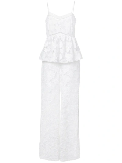 Shop Rachel Zoe Lace-embroidered Jumpsuit In White