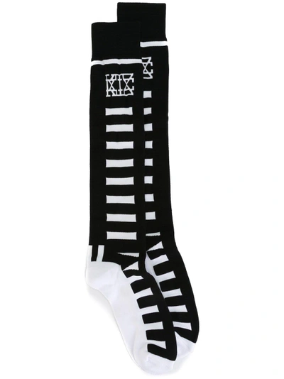 Shop Ktz Striped Socks In Black