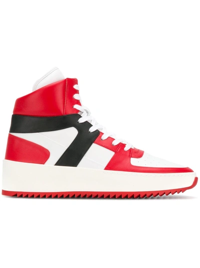 Shop Fear Of God Panelled High Top Sneakers - Red