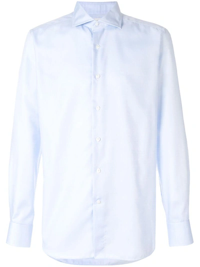 Shop Bagutta Cutaway Collar Shirt - Blue