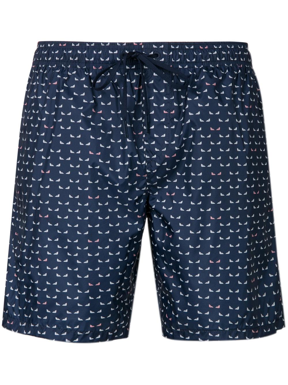 fendi bug eye swim shorts