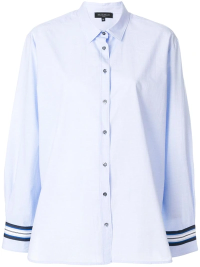 Shop Antonelli Longsleeved Stripe Detail Shirt - Blue