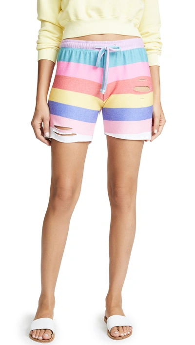 Shop Wildfox Castaway Stripe Shorts In Multi