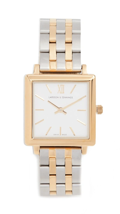 Shop Larsson & Jennings Norse Classic Watch, 27mm In Silver/gold
