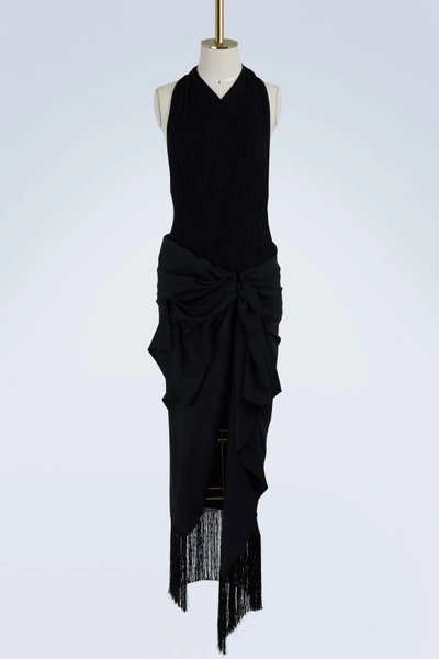 Shop Jacquemus Drapeado Dress In Black