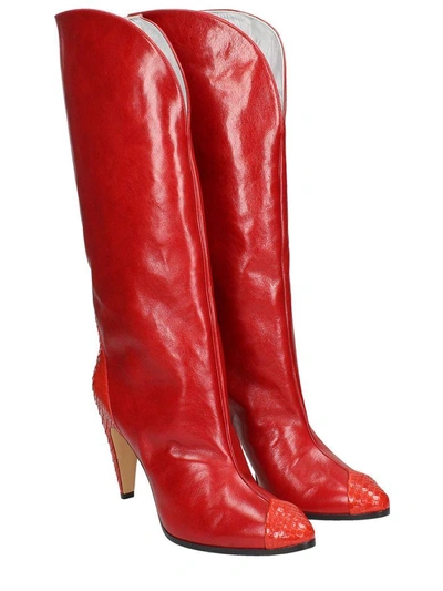 Shop Givenchy Pointed-toe Boots In Red