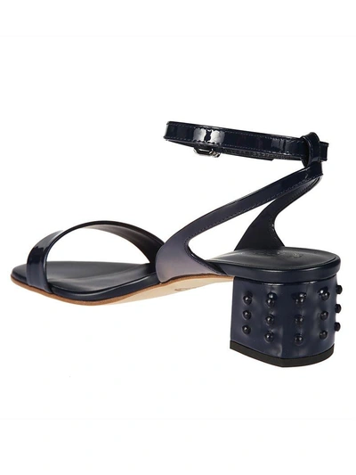 Shop Tod's Studded Sandals In Blue