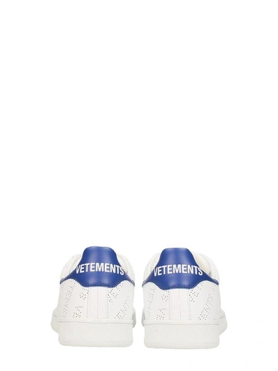 Shop Vetements White Leather Sneakers