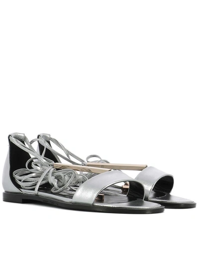 Shop Pierre Hardy Silver Leather Sandals