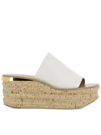 Shop Chloé White Leather Sandals