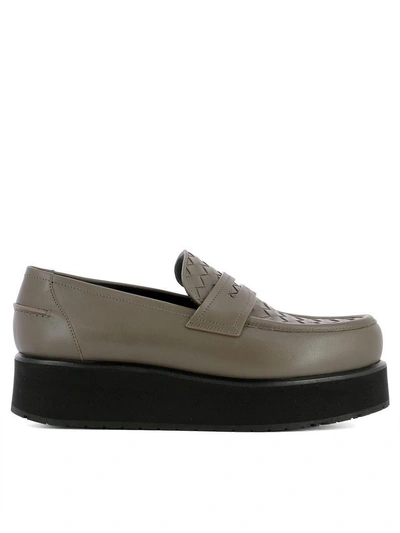 Shop Bottega Veneta Brown Leather Loafers