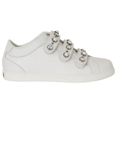 Shop Jimmy Choo White Ny Jewelled Sneakers