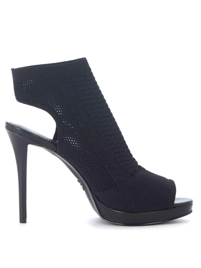 Shop Michael Kors Tyra Black Fabric Heeled Sandal In Nero