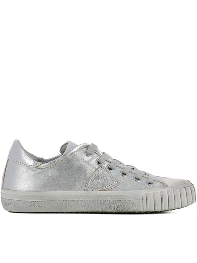 Shop Philippe Model Silver Leather Sneakers