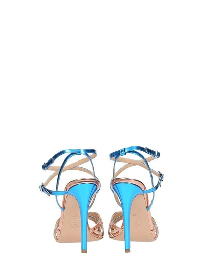 Shop Lerre Metallic Blue Bronze Sandals