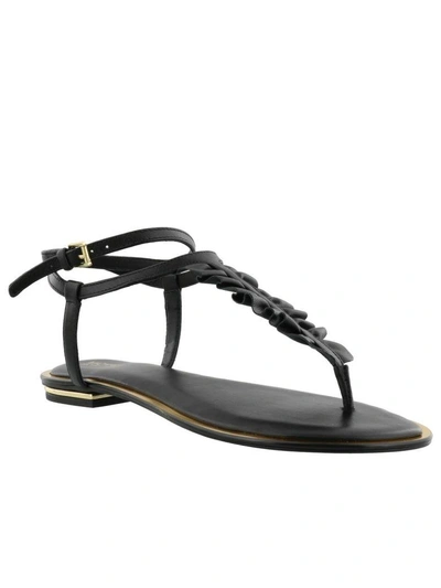 Shop Michael Kors Bella Thong Sandals In Black