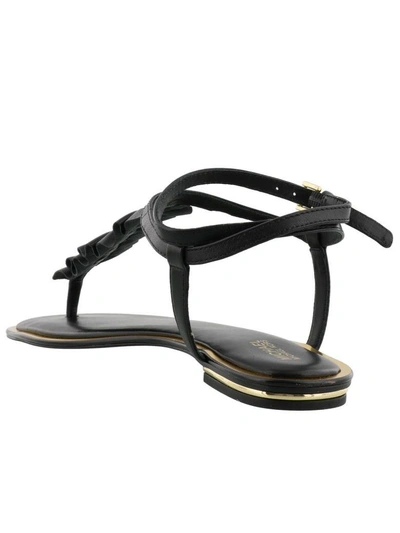 Shop Michael Kors Bella Thong Sandals In Black