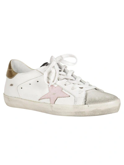 Shop Golden Goose Superstar Sneakers In White-gold