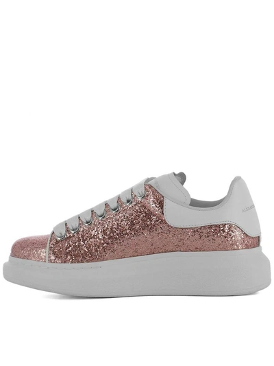 Shop Alexander Mcqueen Pink Leather Sneakers
