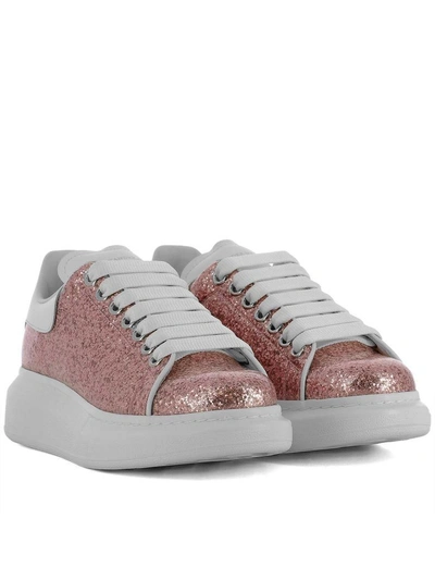 Shop Alexander Mcqueen Pink Leather Sneakers