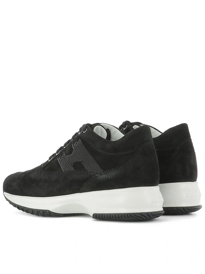 Shop Hogan Black Suede Sneakers