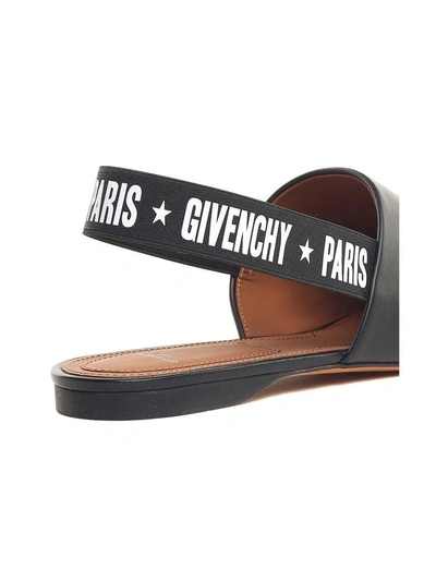 Shop Givenchy Rivington Leather Slingback Flats In Nero