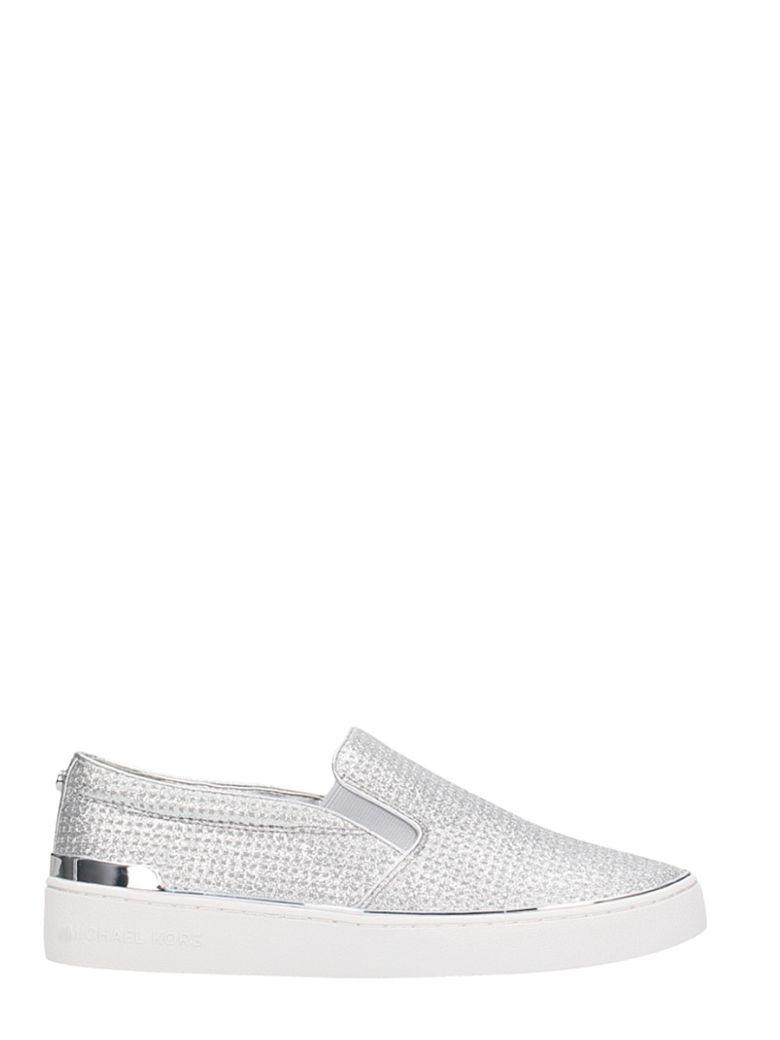 michael kors silver slip on sneakers