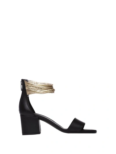 Shop Janet & Janet Licia Black Platinum Sandals In Nero Platino