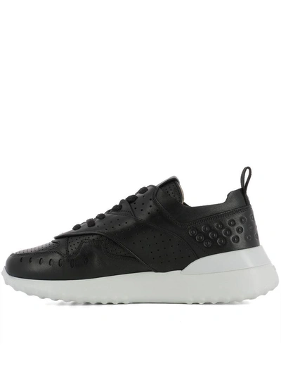 Shop Tod's Black Leather Sneakers