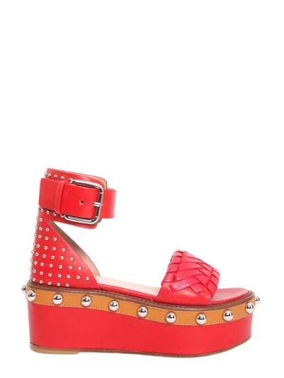 Shop Red Valentino Platfrom Sandals In Rosso