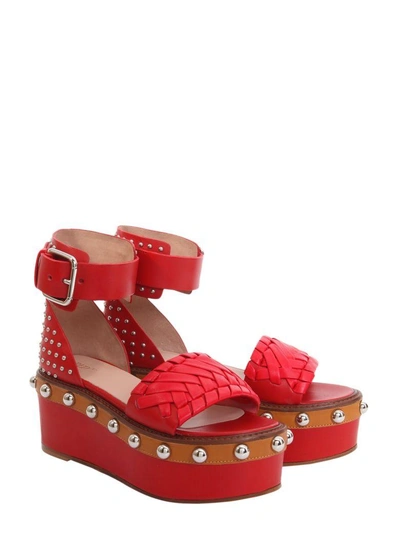 Shop Red Valentino Platfrom Sandals In Rosso