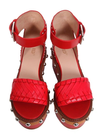 Shop Red Valentino Platfrom Sandals In Rosso