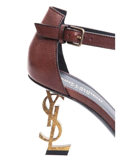 Saint Laurent Brown Opyum 110 Leather Sandals
