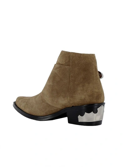 Shop Toga Kakhi Suede Ankle Boots In Khaki