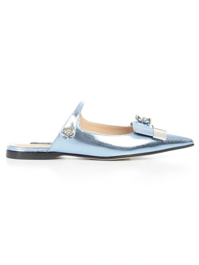 Shop Sergio Rossi Flat Shoes In Lagoon