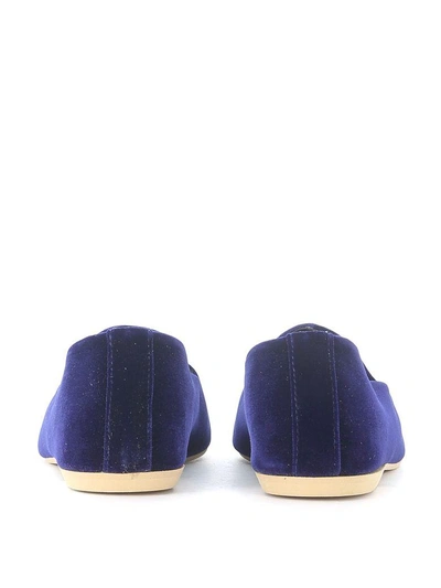 Shop Gia Couture Nikko Brown And Blue Velvet Flats