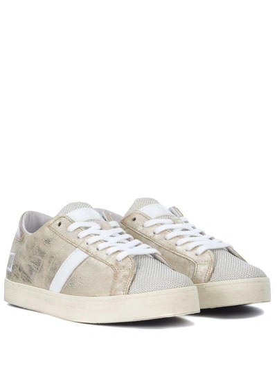 Shop Date D.a.t.e. Hill Low Stardust Platinum Laminated Leather Sneaker In Platino