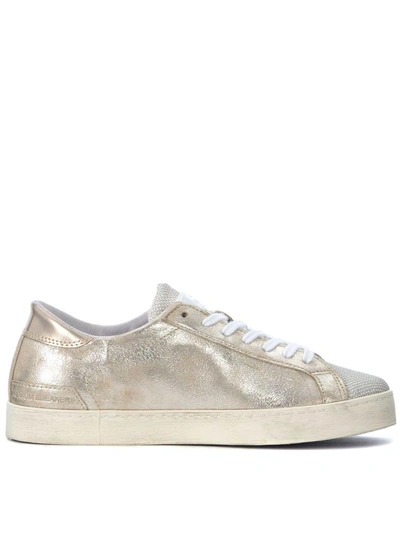 Shop Date D.a.t.e. Hill Low Stardust Platinum Laminated Leather Trainer In Platino